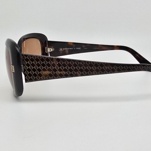 Fendi FS419 214 Tortoise Gold Monogram Frame Brown Lens Sunglasses Italy 58mm main image 11